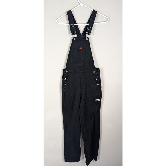 Adidas Originals Denim Jean Bib Overalls Women's 0/XXS Black Straight Leg Bibs - Picture 3 of 6